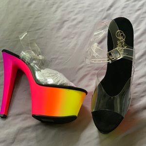 6in Size 10 Neon Glow in The Dark Heels